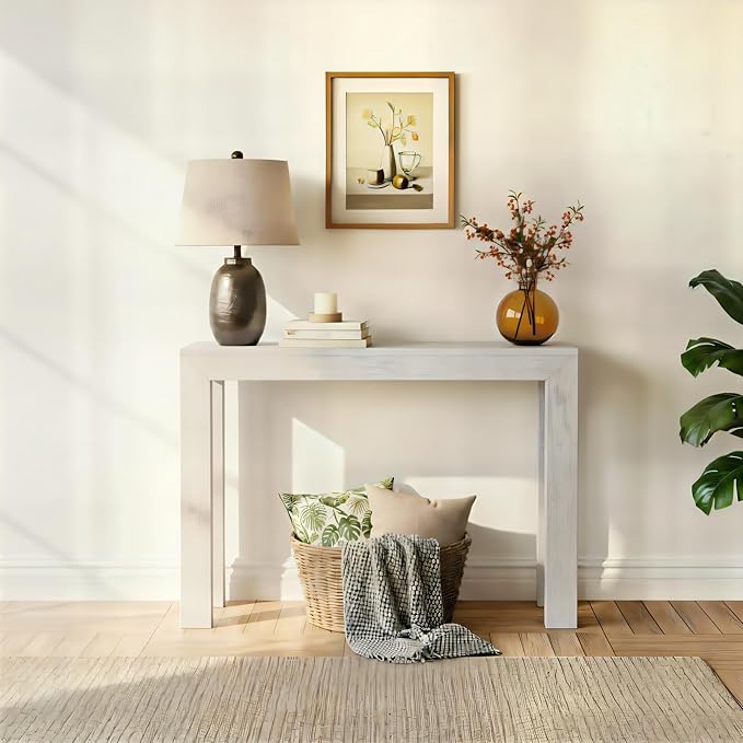 Plank+Beam Modern 46 Inch Console Table, Solid Pine Wood Entryway Table