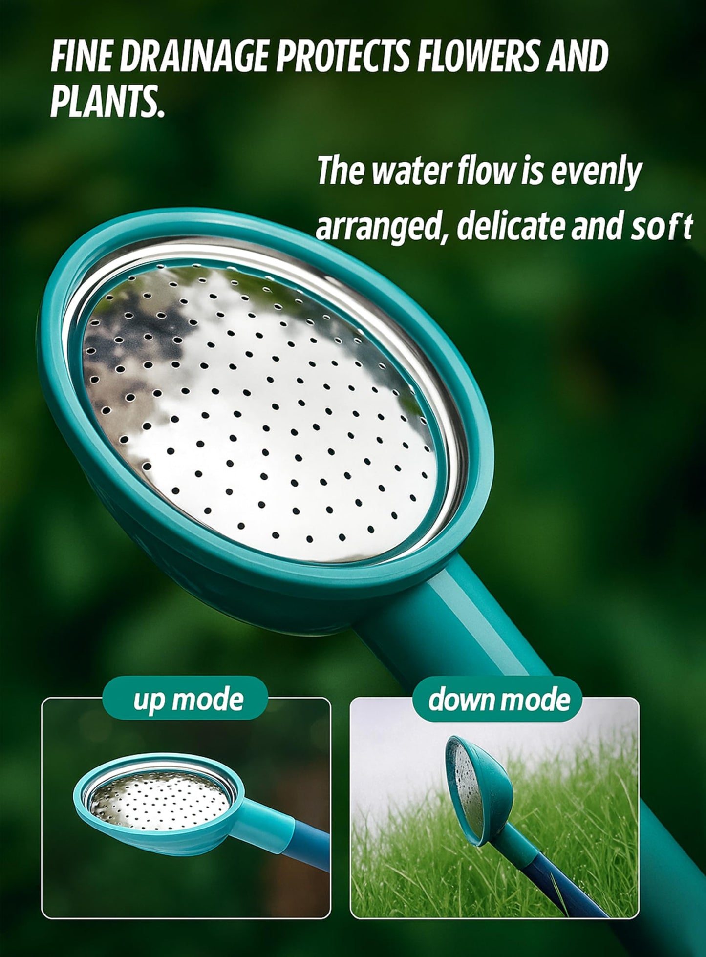 2 Gallon Watering Can, Garden Watering Can Outdoor, Large Plant Watering Can with Long Spout, Non-Slip Handle, Leak-Proof Plastic Watering Can