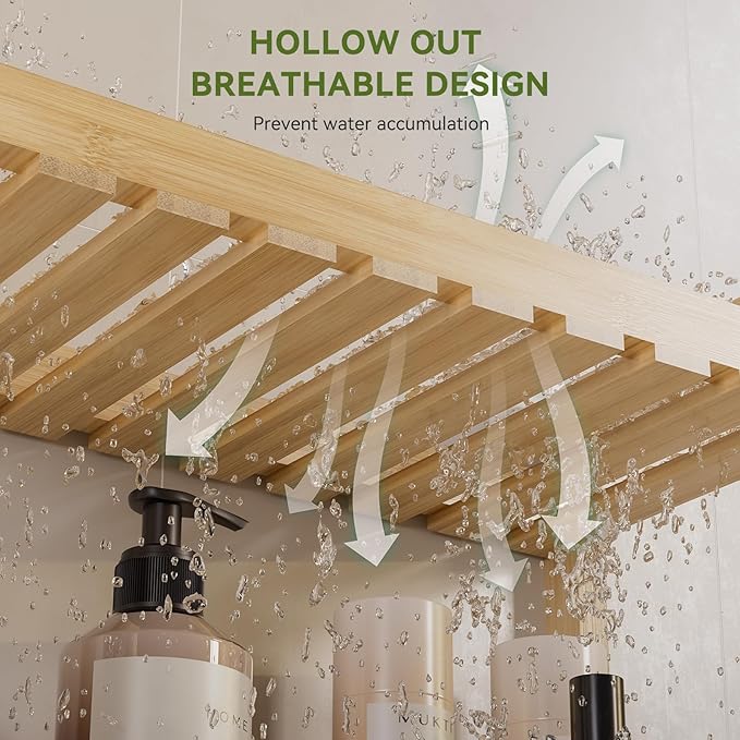 AmazerBath Bamboo Over The Toilet Storage Shelf