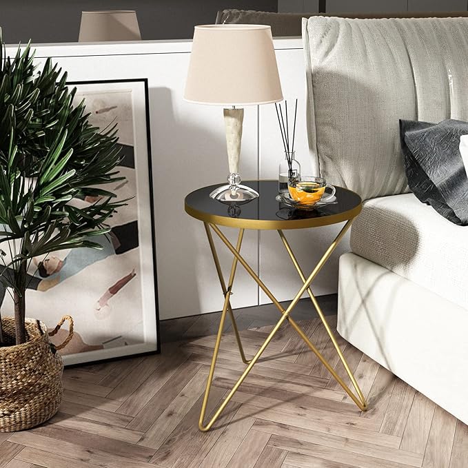 HLR Modern Round Side Table, End Table