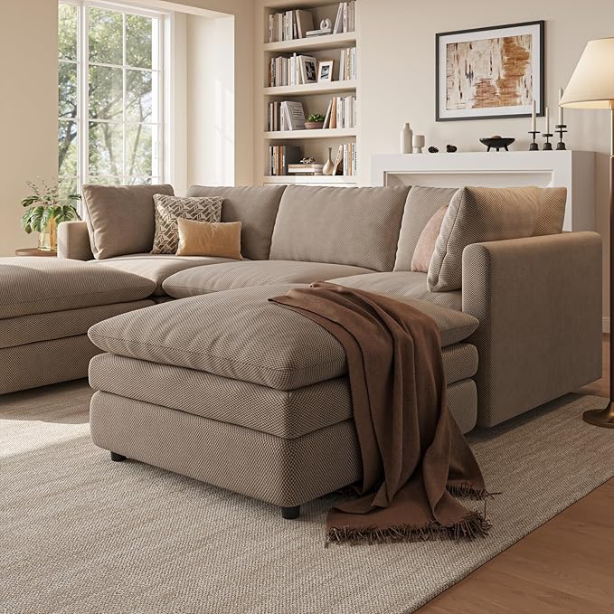 97" Cloud Couches for Living Room, 29.1" Deep Seat Modular Sectional Sofa