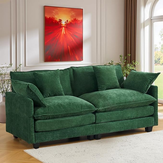 77" Cloud Chenille Sofa Set