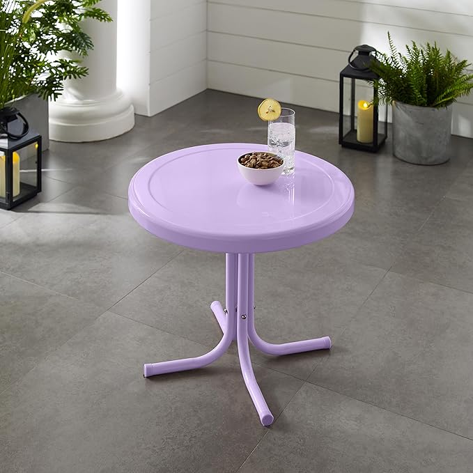 Crosley Furniture Griffith Weather Resistant Retro Metal Outdoor Side Table