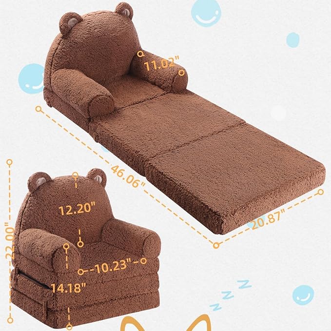 MOMCAYWEX Kids Sofa, Sherpa Couch