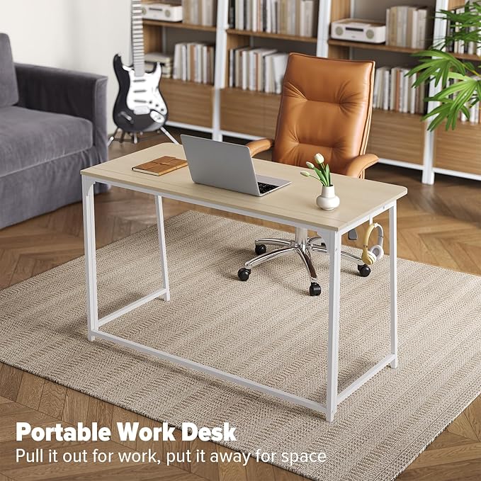 WOHOMO Folding Desk, Small Foldable Desk 47.2"