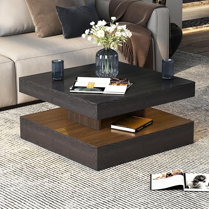 HedoAjim Black Led Coffee Table