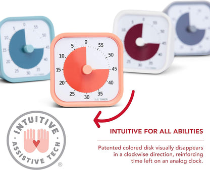 TIME TIMER Home MOD - 60 Minute Kids Visual Timer Home Edition - for Homeschool Supplies Study Tool, Timer for Kids Desk, Office Desk and Meetings with Silent Operation (Lake Day Blue)