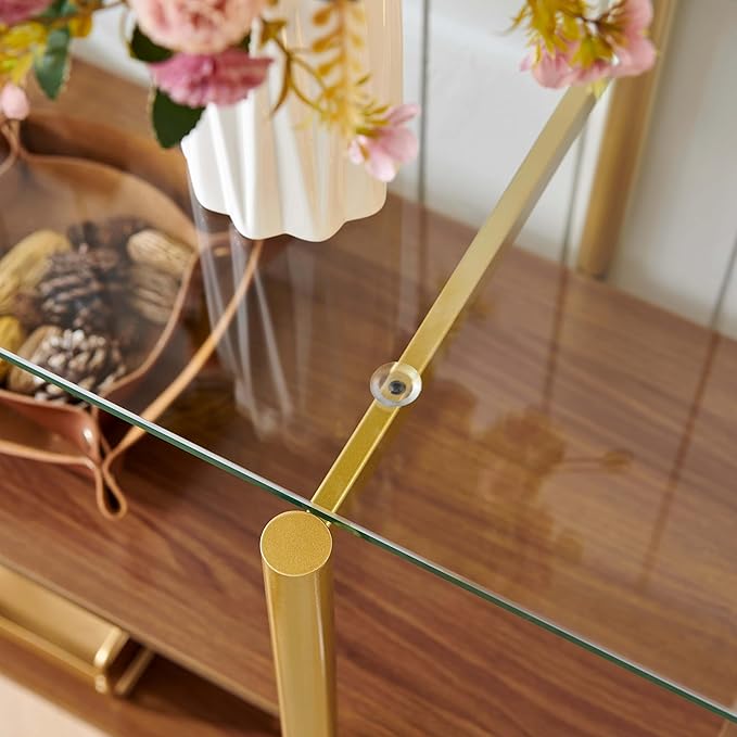 LumFurn Glass Console Table for Living Room, Foyer & Entrance, H41 x W14 x