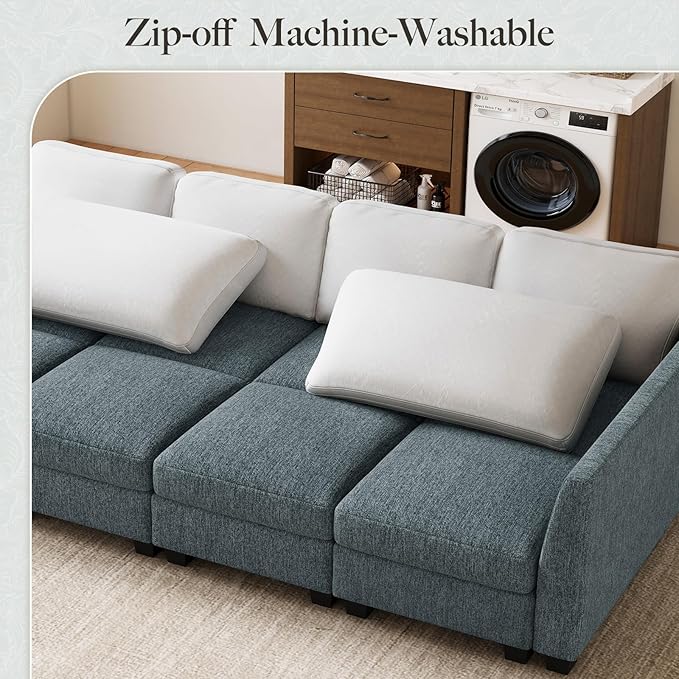 Belffin 111" Cloud Sectional Sleeper Sofa