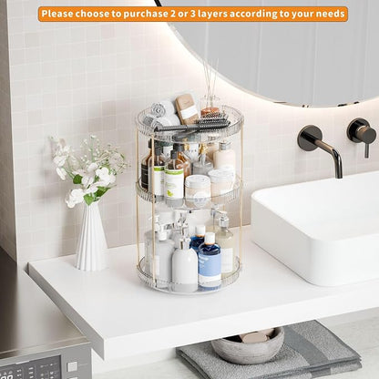 Yieach Acrylic 360 Rotating Makeup Organizer and Perfume Organizer (2 Tier)