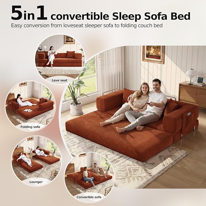 MoonSpeak 78.8''Sleeper Couch Bed