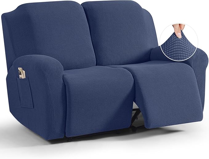 TAOCOCO Recliner Loveseat Slipcover, 6 Pieces Dual Recliner Sofa Covers
