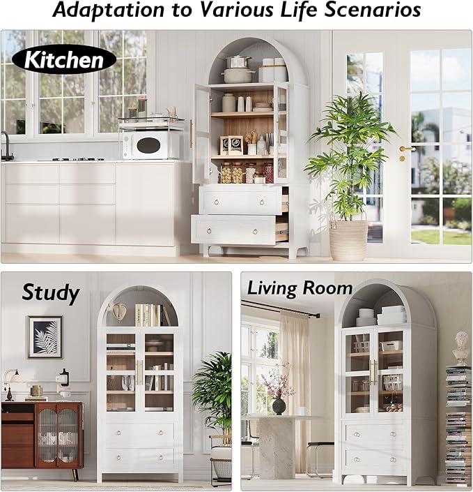 71" Arched Storage Cabinets