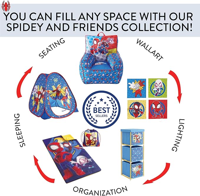 Marvel Spidey and His Amazing Friends 19” Frame Folding Toddler Saucer™ Chair
