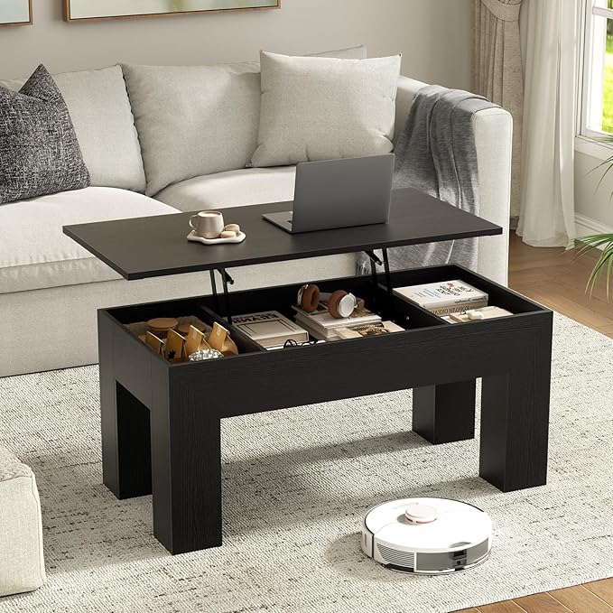 FABATO 41.7'' Lift Top Coffee Table, Wooden Rectangle Coffee Table