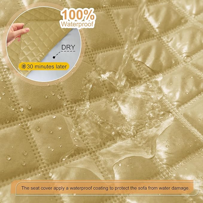 HDCAXKJ 100% Waterproof Reclining Sectional Couch Covers L Shape Recliner Sofa