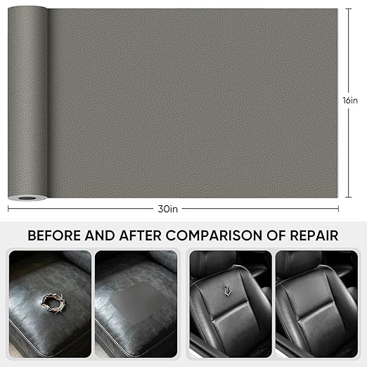 Leather Repair Tape, 16 x 30 Inches Self Adhesive Leather Repair Patch，Leather