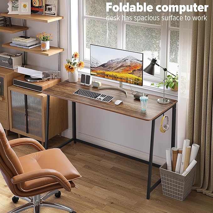 WOHOMO Folding Desk, 47.2" Foldable Computer Desk