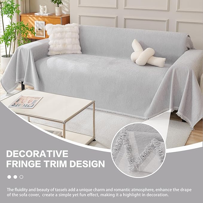 DREAMINGO Sofa Covers Washable Thick Chenille Couch Cover