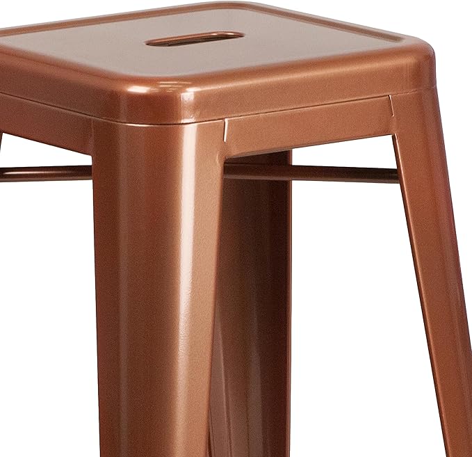 Flash Furniture Commercial Grade 30" High Backless Copper Indoor-Outdoor