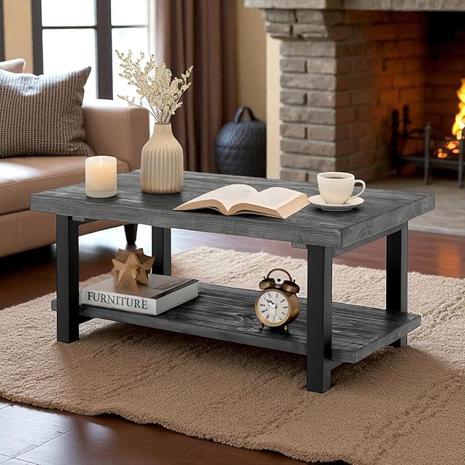 Pomona 42-Inch Rectangular Solid Wood Coffee Table