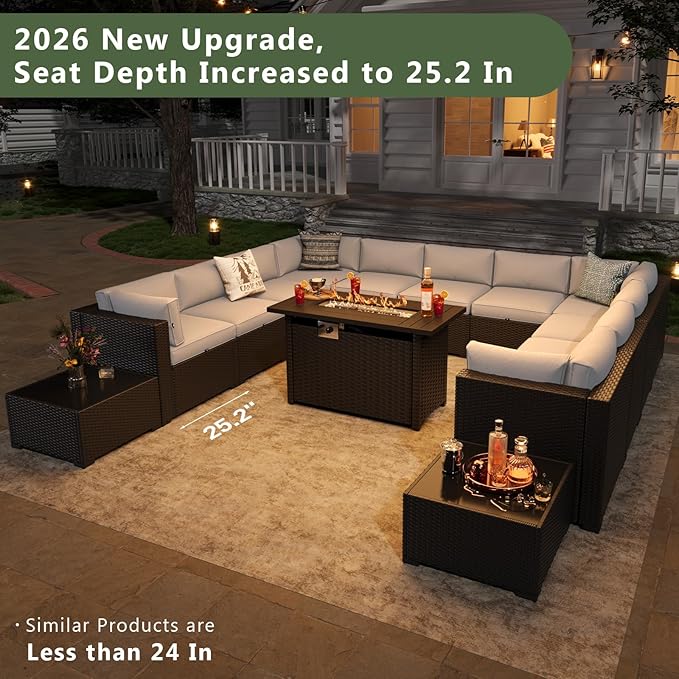 Aoxun 15 Piece Patio Furniture Set