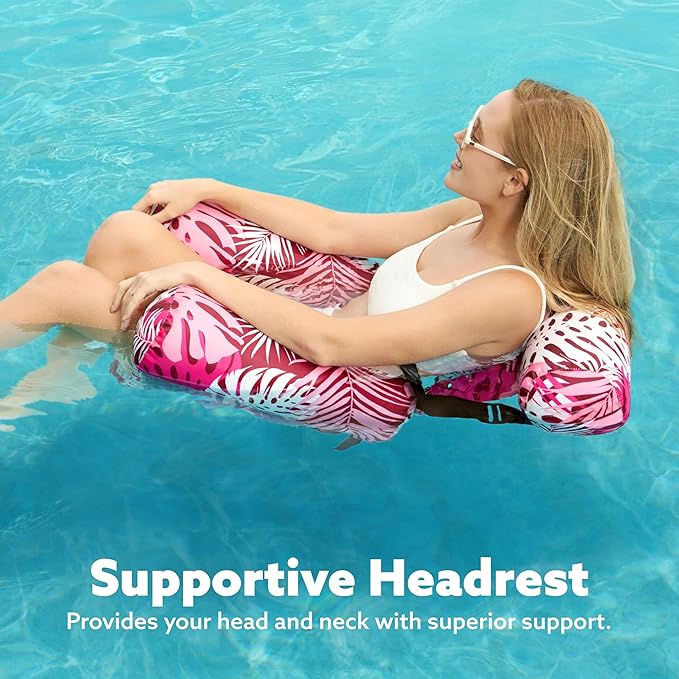 SLOOSH Inflatable Pool Floats Adult, 2 Packs Floating Lounge Chairs, Blow up