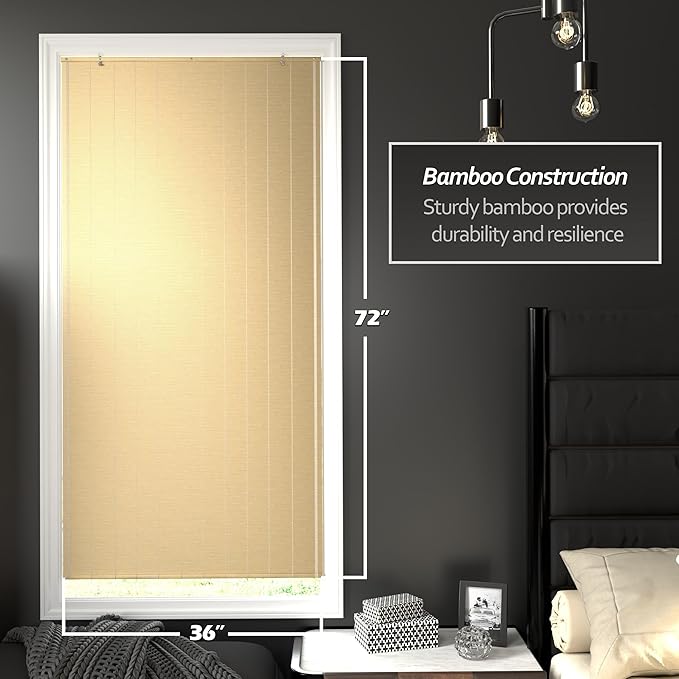 Red Lantern Matchstick Cordless Window Shade