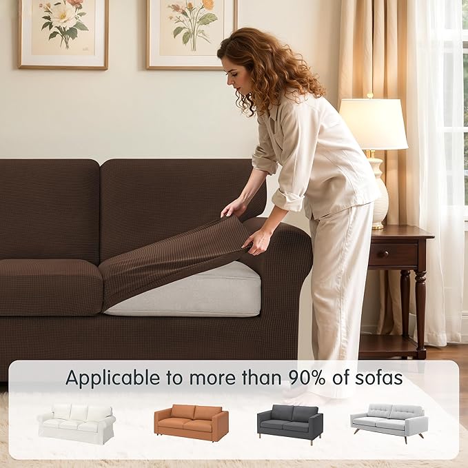 SUBRTEX 7 Pieces Stretch Sofa Slipcover, Couch Cover
