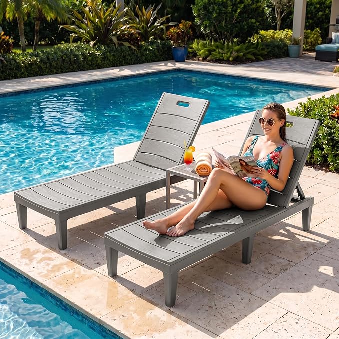Greesum Outdoor Chaise Lounge Chairs Set of 4