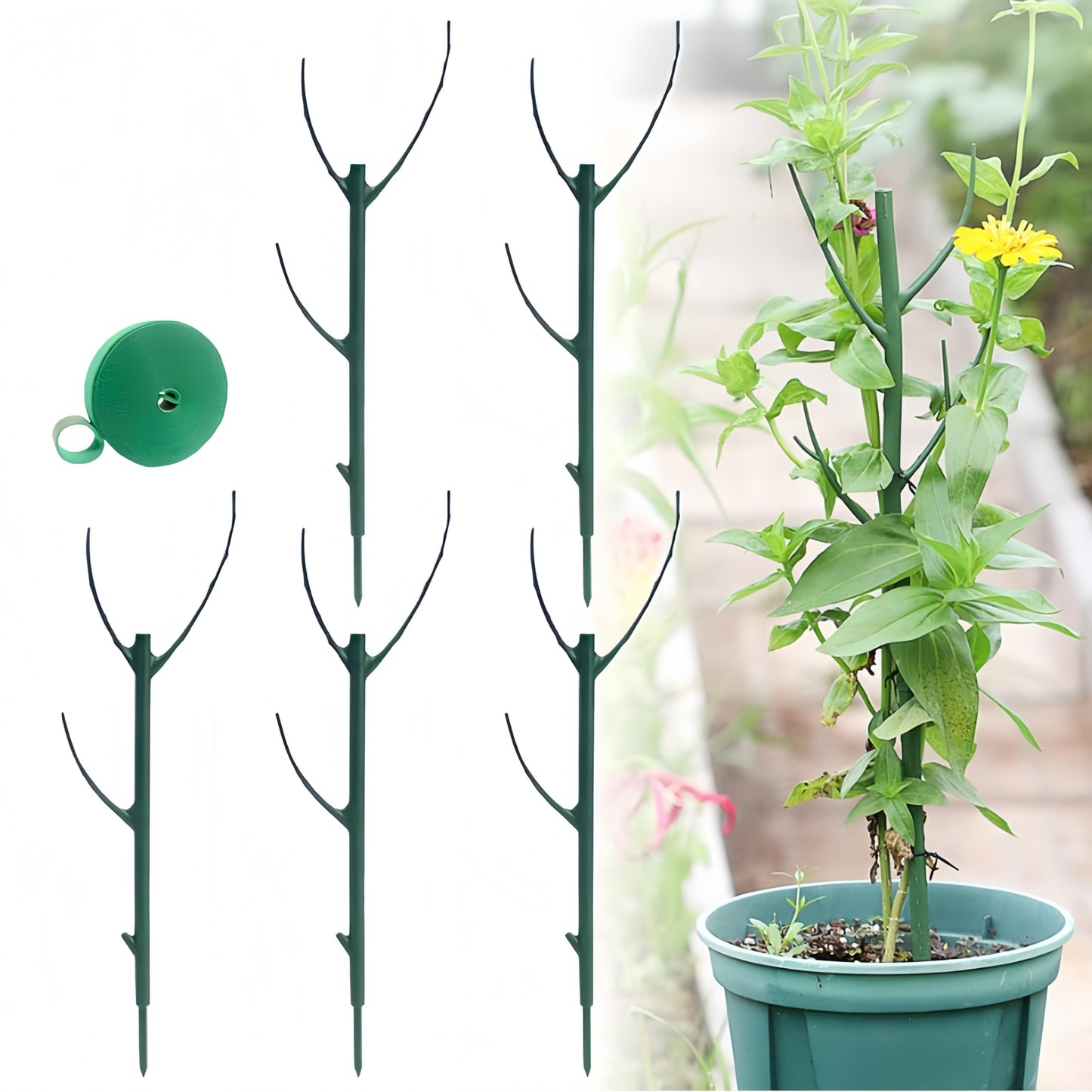 Stackable Monstera Plant Support, Garden Plant Support Stakes for Indoor Outdoor Plants, Climbing Plant Support Structures Plant Holder Stick Moss Pole for Support Tall Potted Plants (5 Pack)