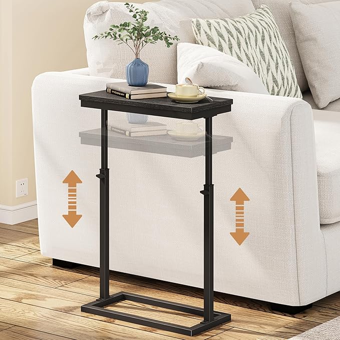 TUTOTAK End Table, Side Table, Tall Couch Table, Sofa Table, Living Room