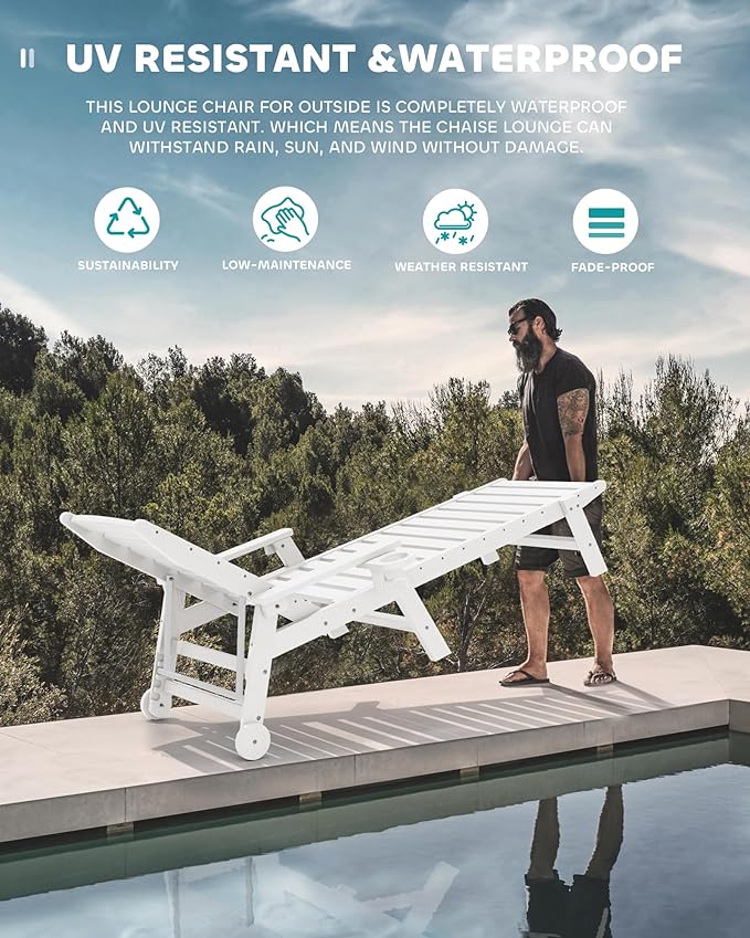SERWALL Patio Chaise Lounge Chair Set of 2