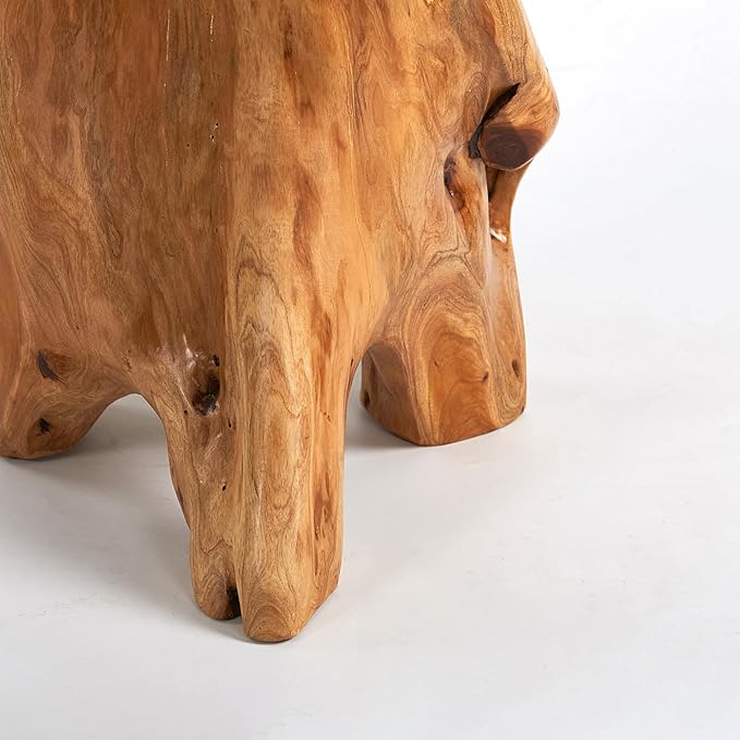 Greenage Cedar Roots Mushroom Accent Stool 12" x 15" x 13.5" Height Natural