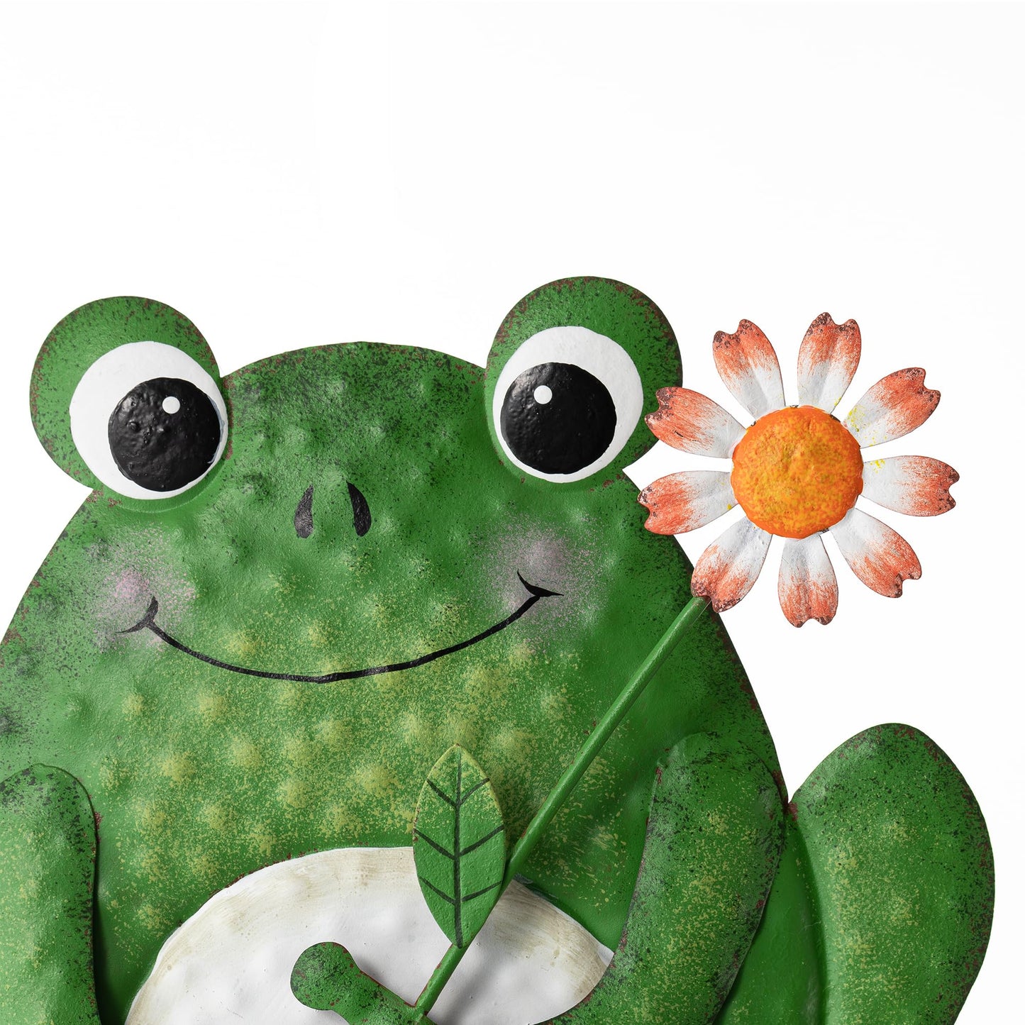 Glitzhome Mushroom and Frog Garden Yard Stake, 30 ”H Metal Stacked Yard Patio Charming Stake Powder-Coated Vibrant Finish Lifelike 2-in-1 Design Ornament Detachable Lawn Wall and Floor Decoration