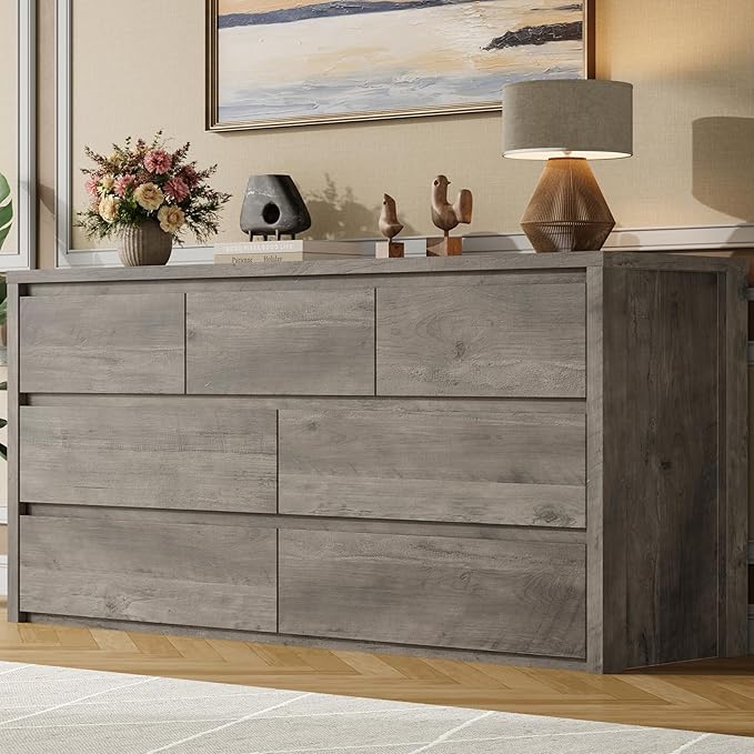GarveeHome 7 Drawer Dresser for Bedroom, Wide Modern Chest of Drawers, Large