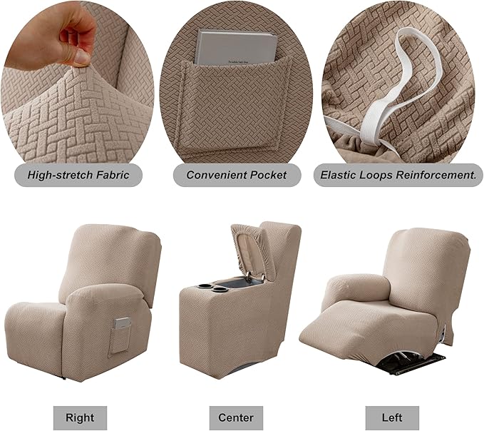 Genina Recliner Loveseat Covers, Stretch Reclining Sofa Covers, 2 Seater Couch