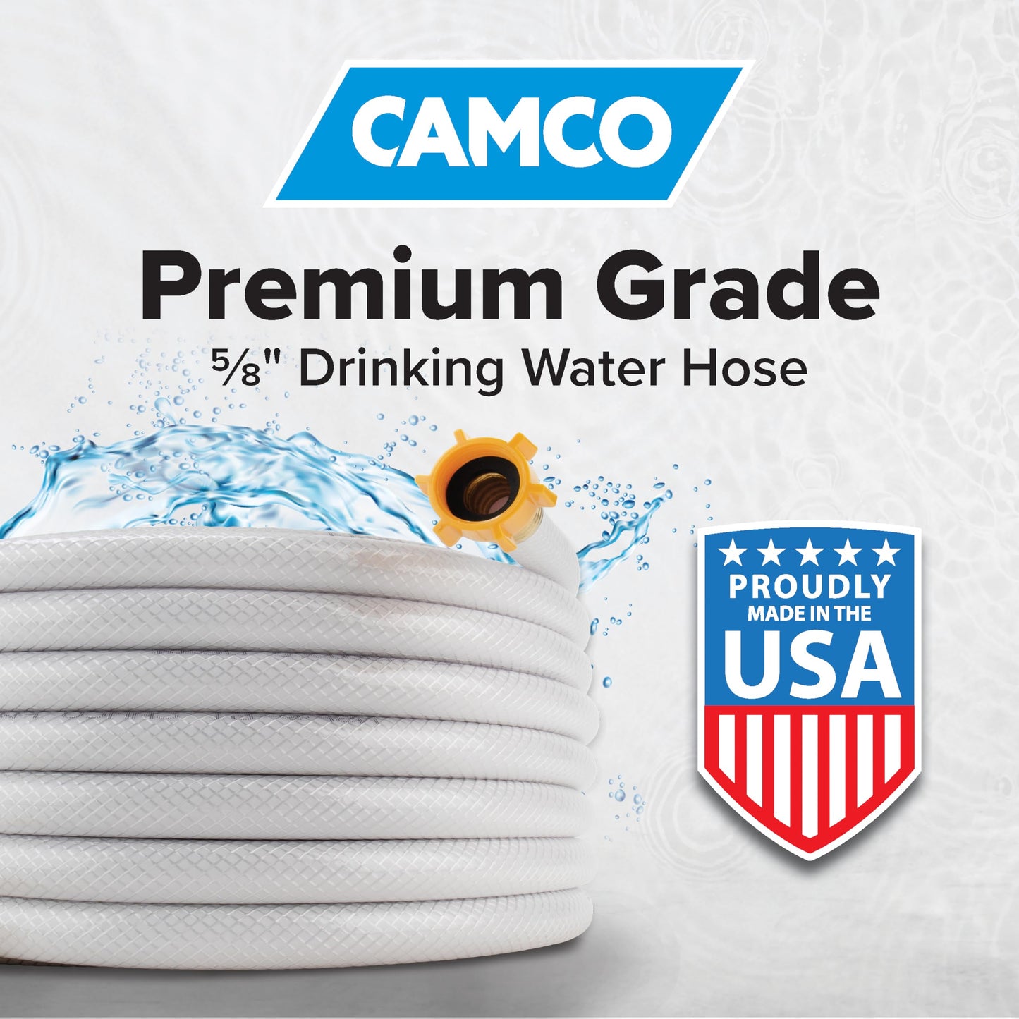 Camco TastePURE 25-Ft Water Hose-RV Drinking Water Hose Contains No Lead,No BPA&-No Phthalate-Features Diamond-Hatch Reinforced PVC Design-5/8” Inside Diameter,Made in the USA (22783),(Pack of 3)