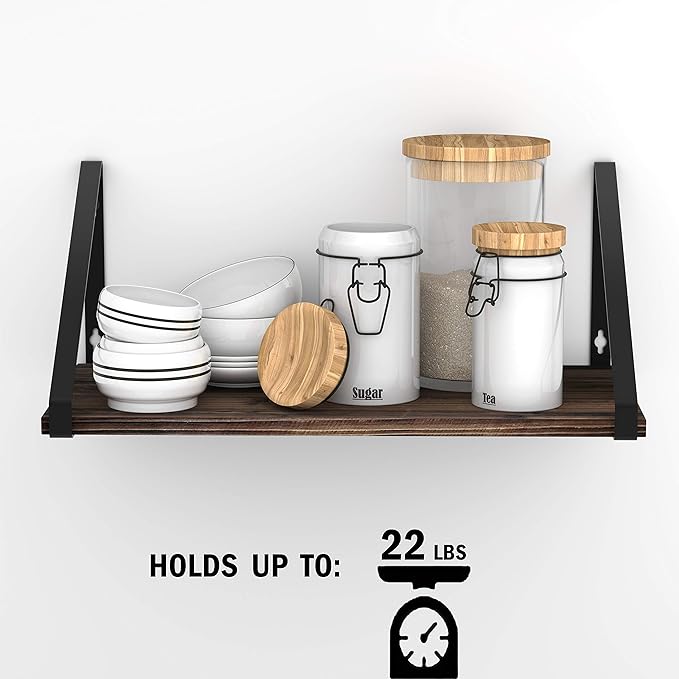 BAMEOS Floating Shelves Rustic Wood Wall Shelf Wall Mounted Shelves