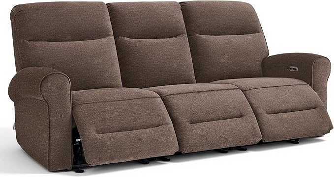 MCombo 87.8" Wall Hugger Power Reclining Sofa, 3-Seat Triple Recliner Couch