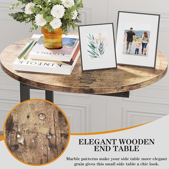 C Shaped End Table, Oval Couch Sofa Side Table