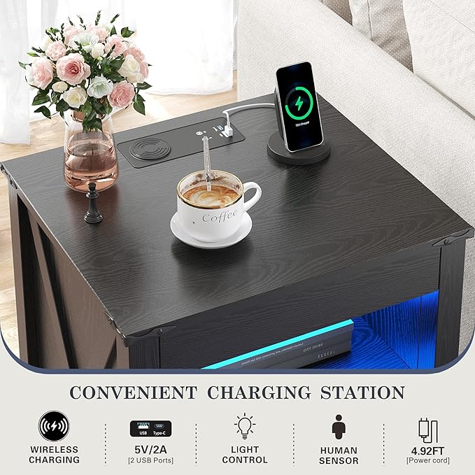 HWB LED Nightstand Set of 2