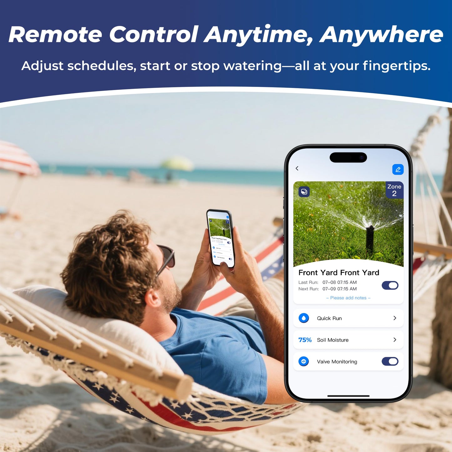 Remo Garden Smart Sprinkler Controller – 6 Zone WiFi Irrigation Controller with App, Weather-Based Scheduling, Easy DIY Setup
