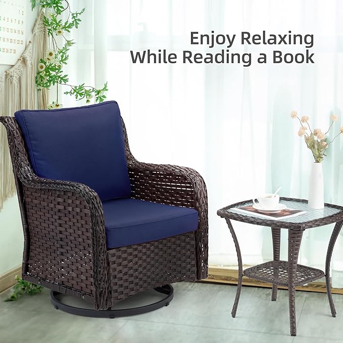 Towallmark Outdoor Swivel Wicker Glider Patio Chairs