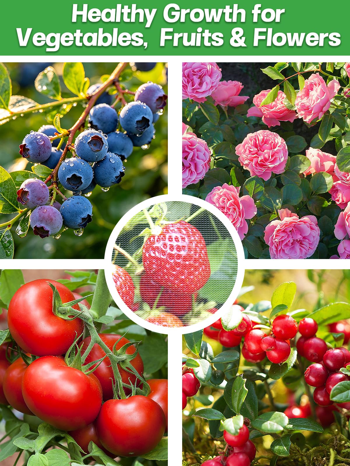 6pcs 2.6ft x 3.3ft Insect Bird Netting for Garden - Ultra-Fine Blueberry Bush Netting Cover with Drawstring for Garden Protection Flower Tomato, Plant Protectors from Animals