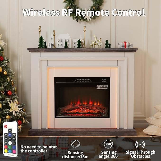 44" LED Lights Electric Fireplace