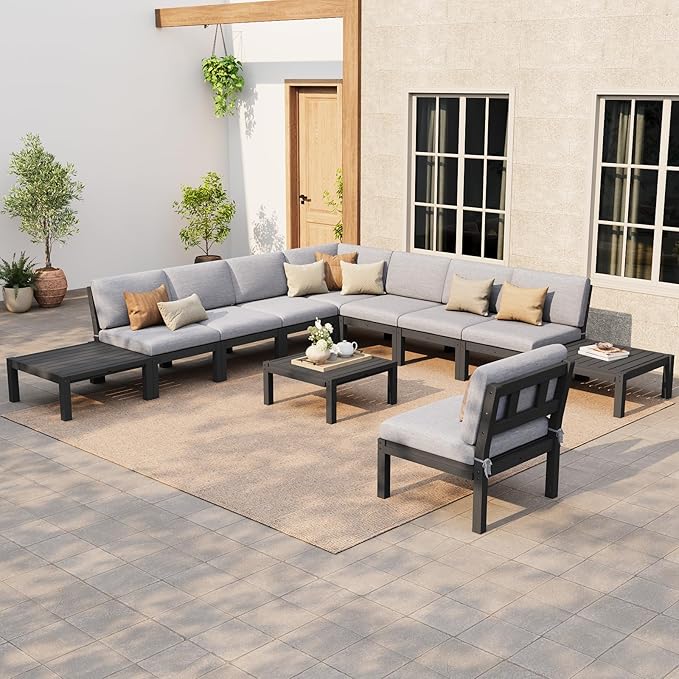 Stoog Modular Patio Sofa Set, 11-Piece Outdoor Sectional Sofa Set
