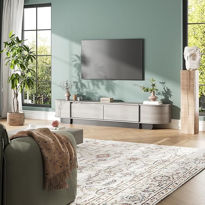 78.7'' Modern TV Stand for 55-85 Inch, Long Wooden TV Console