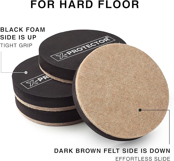 Furniture Sliders X-PROTECTOR 16 PCS – Furniture Sliders Hardwood Floors & Felt