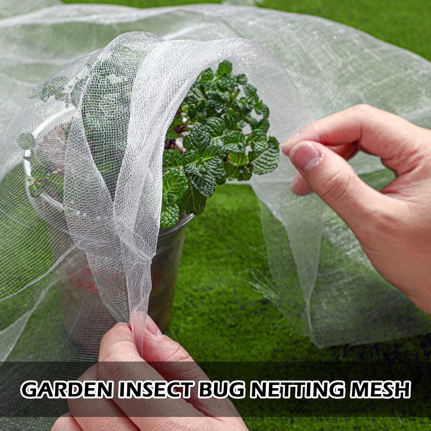 Hoolerry Mosquito Netting Ultra Fine Garden Netting Large Plant Covers Bird White Bug PE Mesh for Protecting Vegetable Fruits Flowers Tree Frost Animals(20 x 25 Ft)